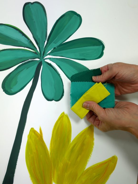 Une plante exotique peinte sur une feuille de papier